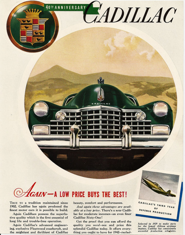 1942 Cadillac Auto Advertising